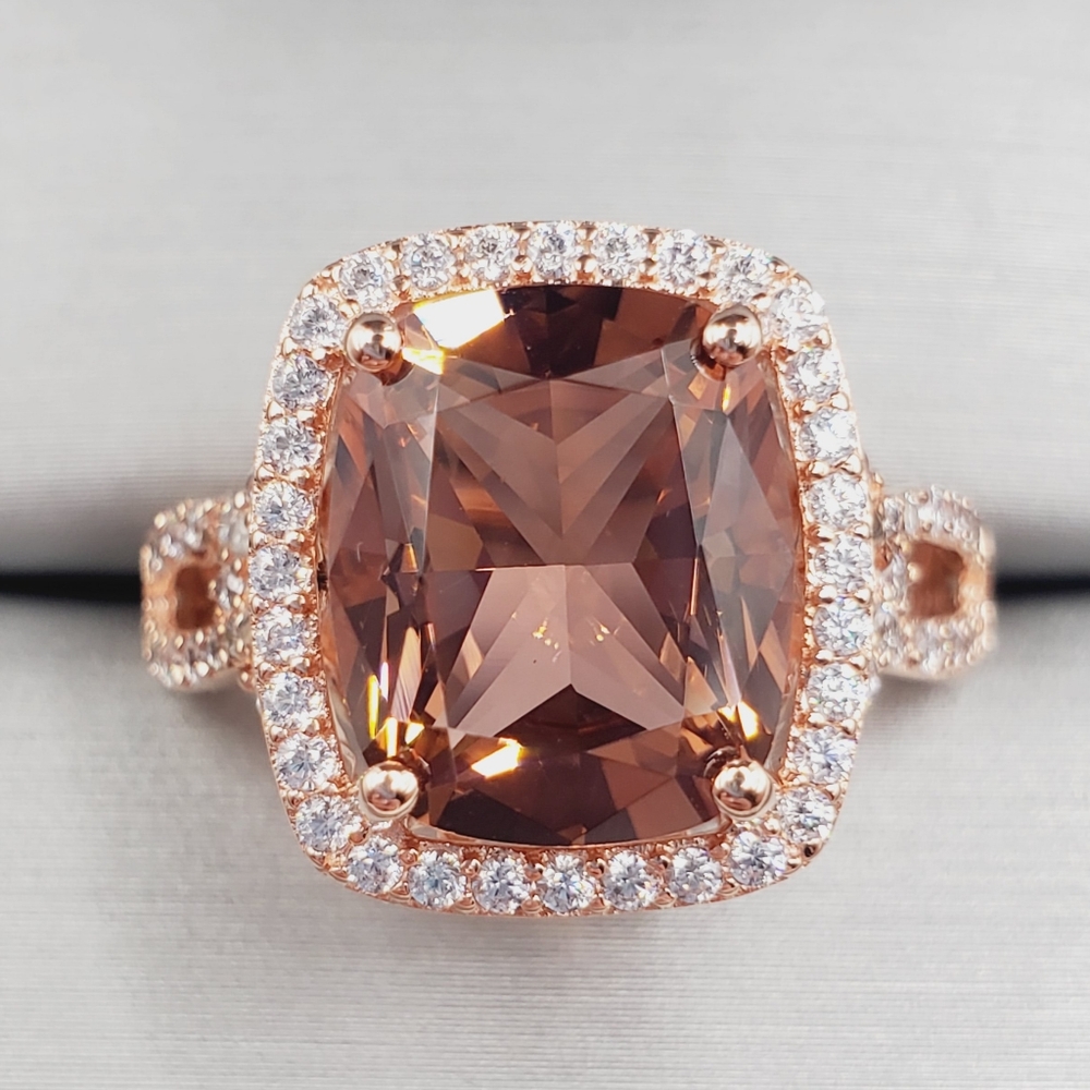 Rose Gold Brown Morganite Ring
